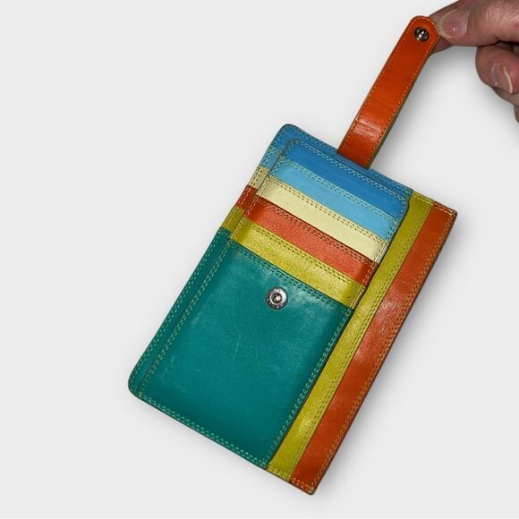 Multicolored Mywalit butter soft leather bifold credit card holder and zip purse - Picture 2 of 10